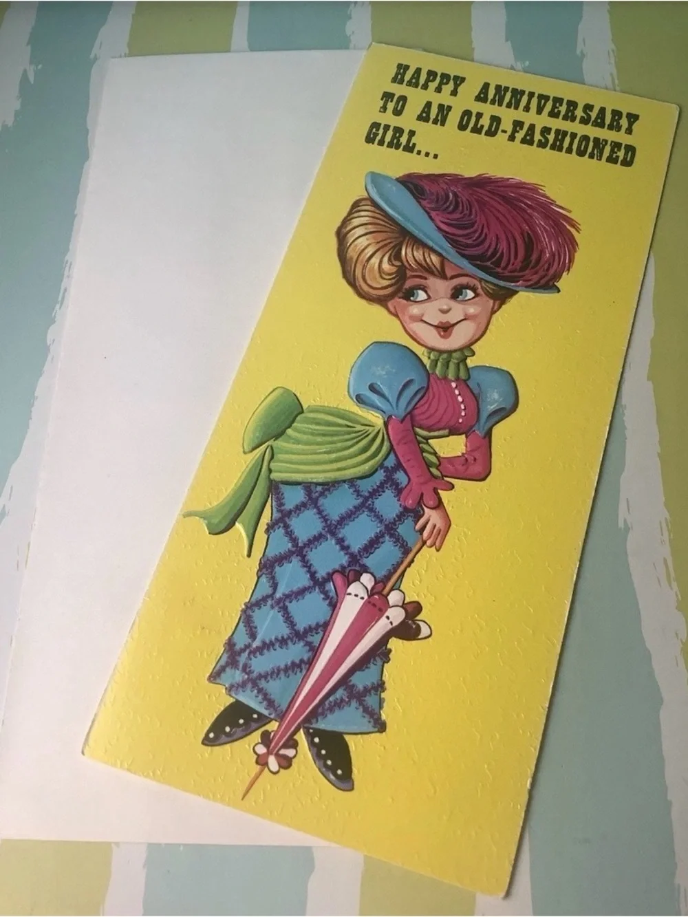 Vintage United Card Company Happy Anniversary Card Unused Drinking Humor